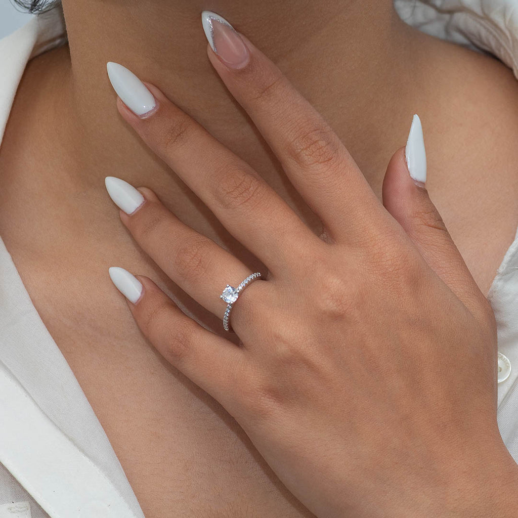 ONE STONED PROMISE SILVER RING – Marly Silver