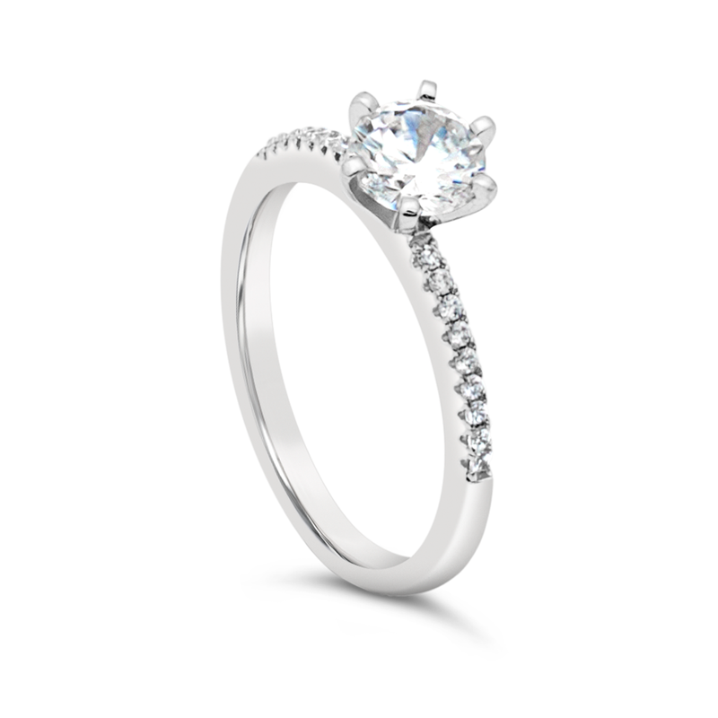 DIAMOND SHAPED ONE STONE SILVER RING