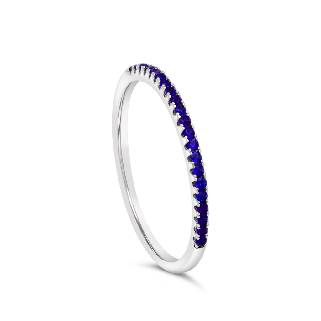 ROUND STONED SILVER BAND – Marly Silver