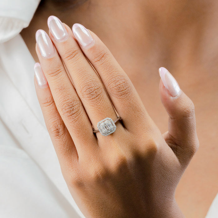 TAPERED SQUARE SILVER RING