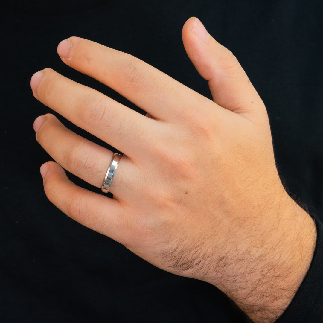 SAHRP EDGED MEN SILVER BAND