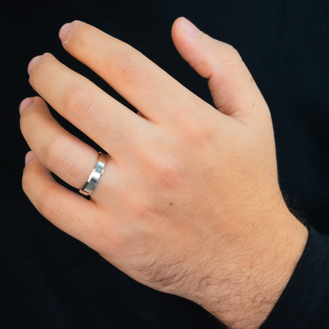 SAHRP EDGED MEN SILVER BAND