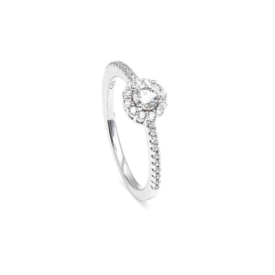 ELEGANCE TINY FLORAL SILVER RING