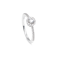 ELEGANCE TINY FLORAL SILVER RING