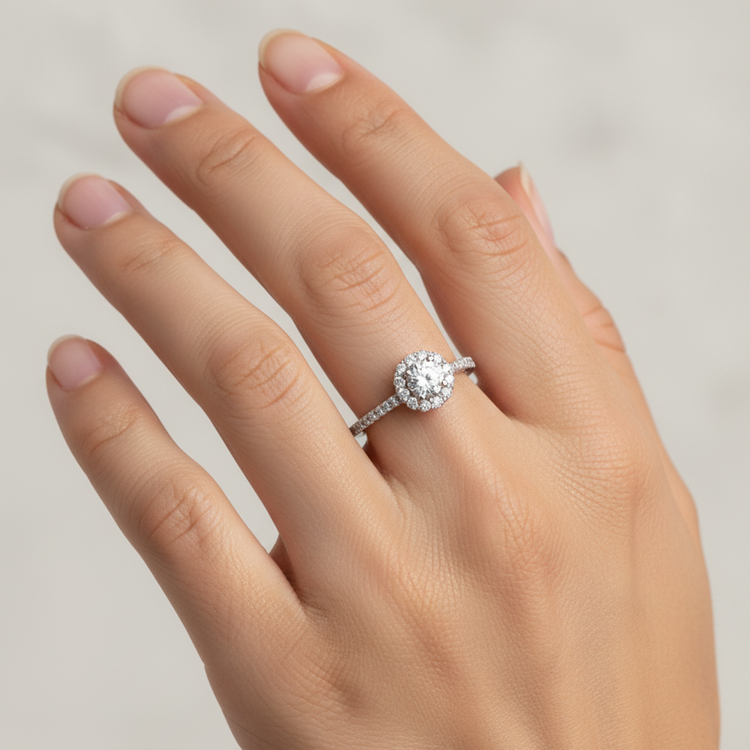 ELEGANCE TINY FLORAL SILVER RING