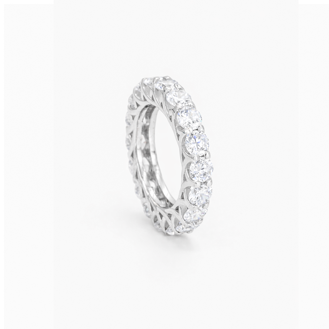 CURVED FULL ROUND SILVER BAND