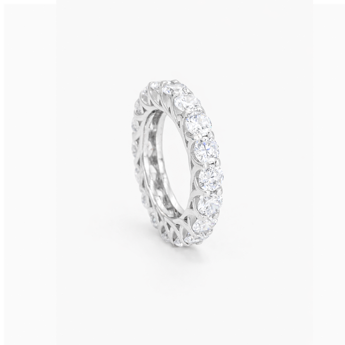 CURVED FULL ROUND SILVER BAND