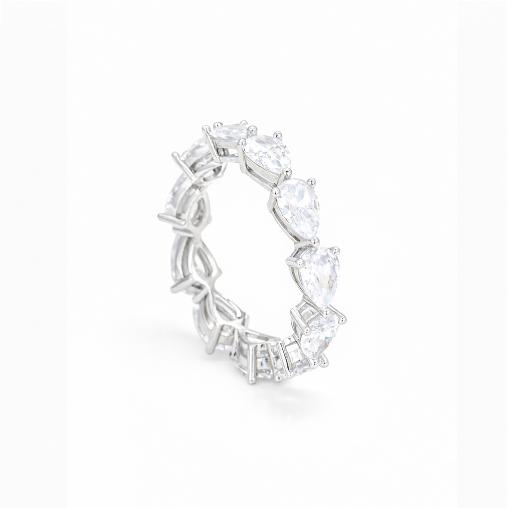 PEAR FULLROUND SILVER BAND – Marly Silver