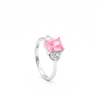 ELEGANT RADIANT & ROUND STONED SILVER RING