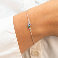 EVIL EYE SHAPED SILVER BRACELET
