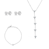 TRIPLE BOND FLOWER SHAPED SILVER SET