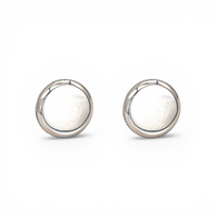 PLAIN CIRCLE SHAPE MEN SILVER CUFFLINKS