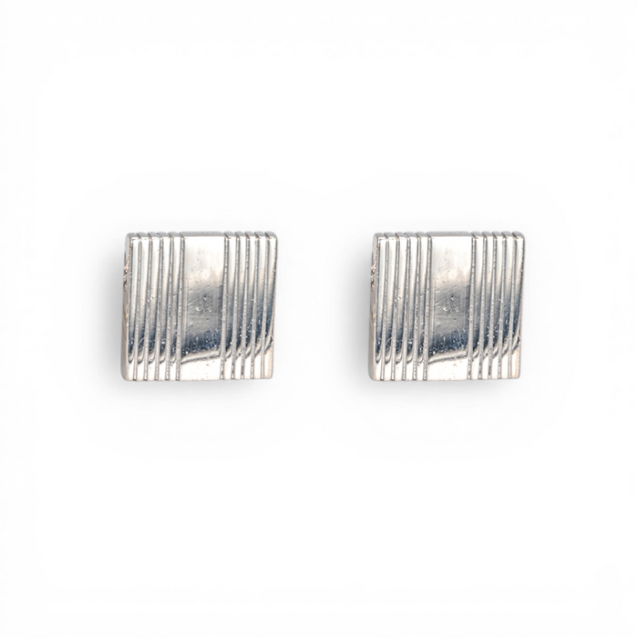 SPLITTED PLAIN MEN SILVER CUFFLINKS